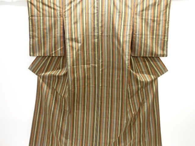 JAPANESE KIMONO / TSUMUGI / WOVEN STRIPE